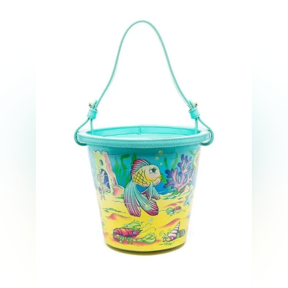 Moschino Colorful Fish Print Bucket Bag Rare!!